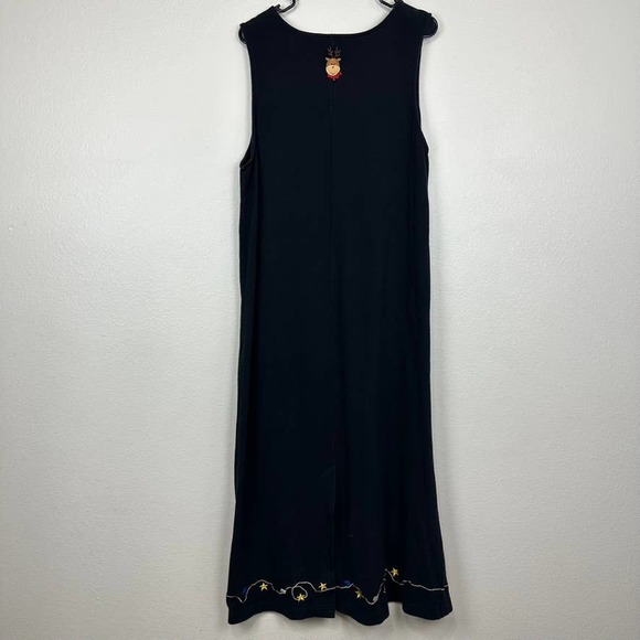 Bechamel Reindeer Christmas Holiday Maxi Dress Black Vintage Size Medium - Picture 5 of 6